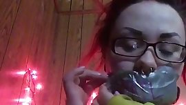 Little One Taking Off Her Gag (Tape and Cleave)