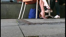 Sexy Prancing And Footsteps On Leather Flip Flops 1